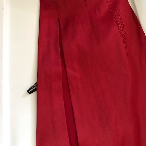 Sexy red one strap slit maxi dress - Picture 6 of 7